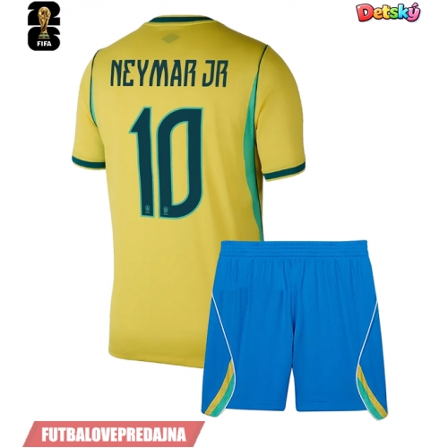 Lacne Dětský Futbalové dres Brazília Neymar Jr #10 MS 2026 Krátky Rukáv - Domáci (+ trenírky)